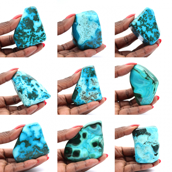 Polished stone in Congo Chrysocolla