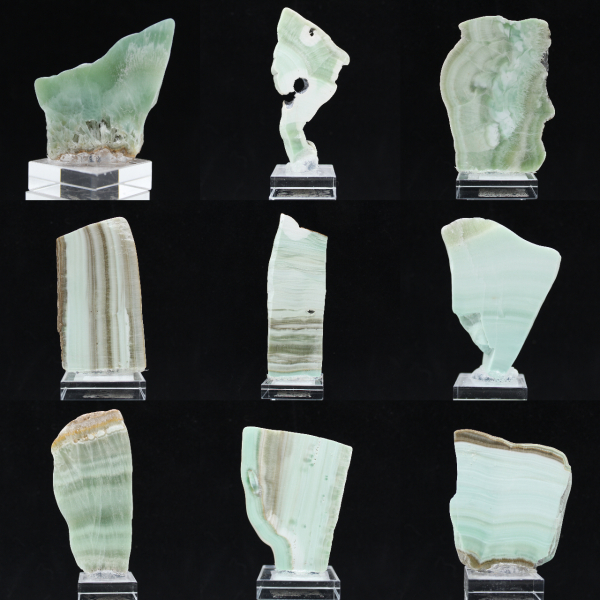 Natural Green Aragonite stone slice