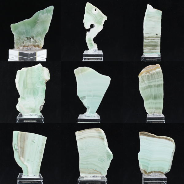 Natural Green Aragonite stone slice