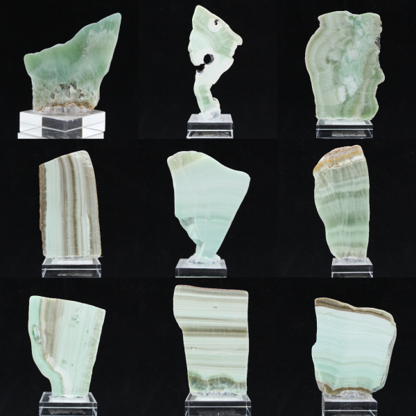 Natural Green Aragonite stone slice