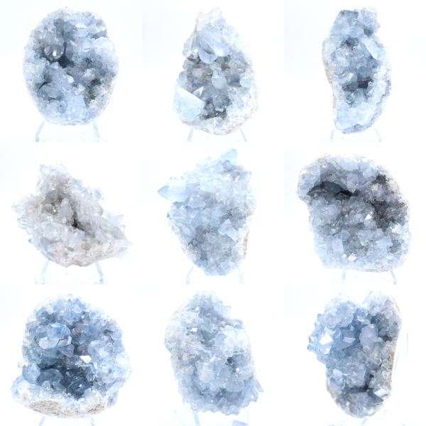 Blue celestite geode Madagascar natural formation