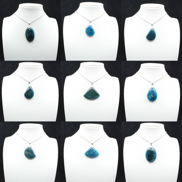 Blue Apatite Pendant from Madagascar - Natural Stone