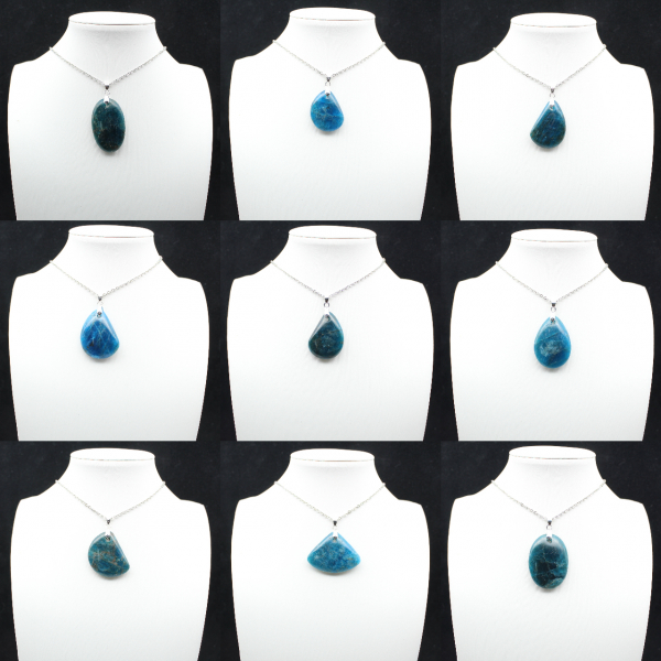 Blue Apatite Pendant from Madagascar - Natural Stone