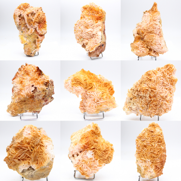 Specimen of Moroccan orange barite in natural crystals