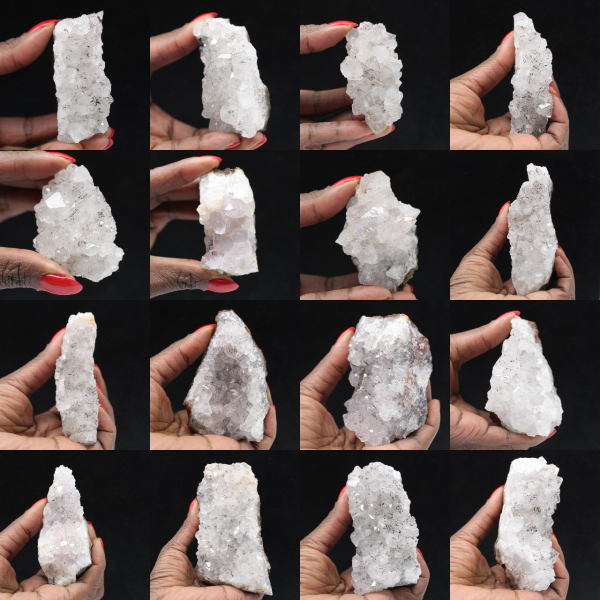 Raw quartz from Morocco, crystals with goethite inclusions