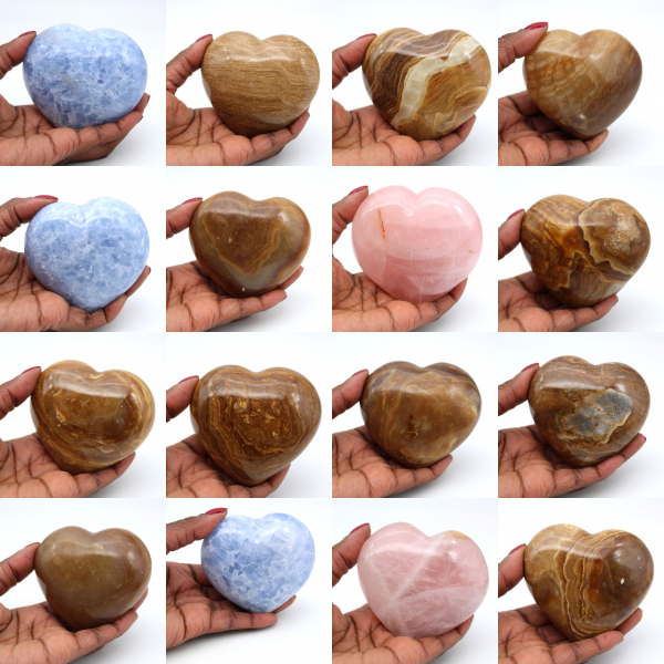 Blue calcite heart