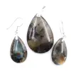 Pendant and earrings in labradorite and 925 silver - 0