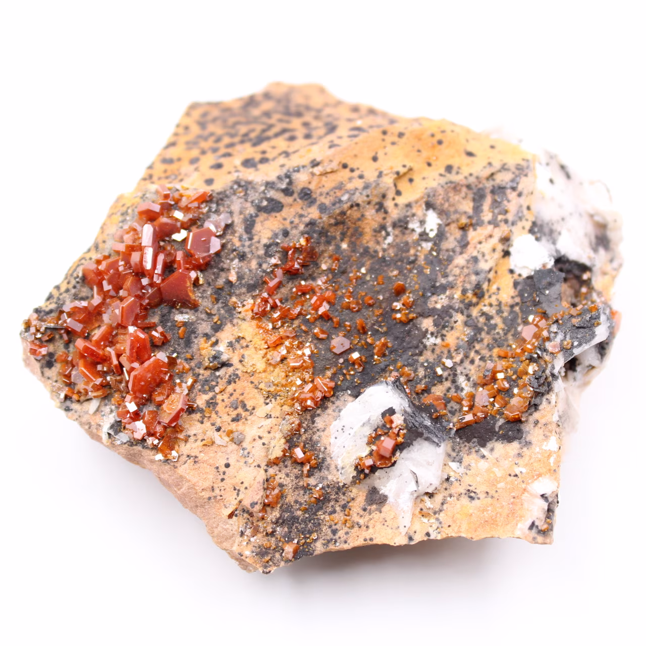 Vanadinite crystals on gangue