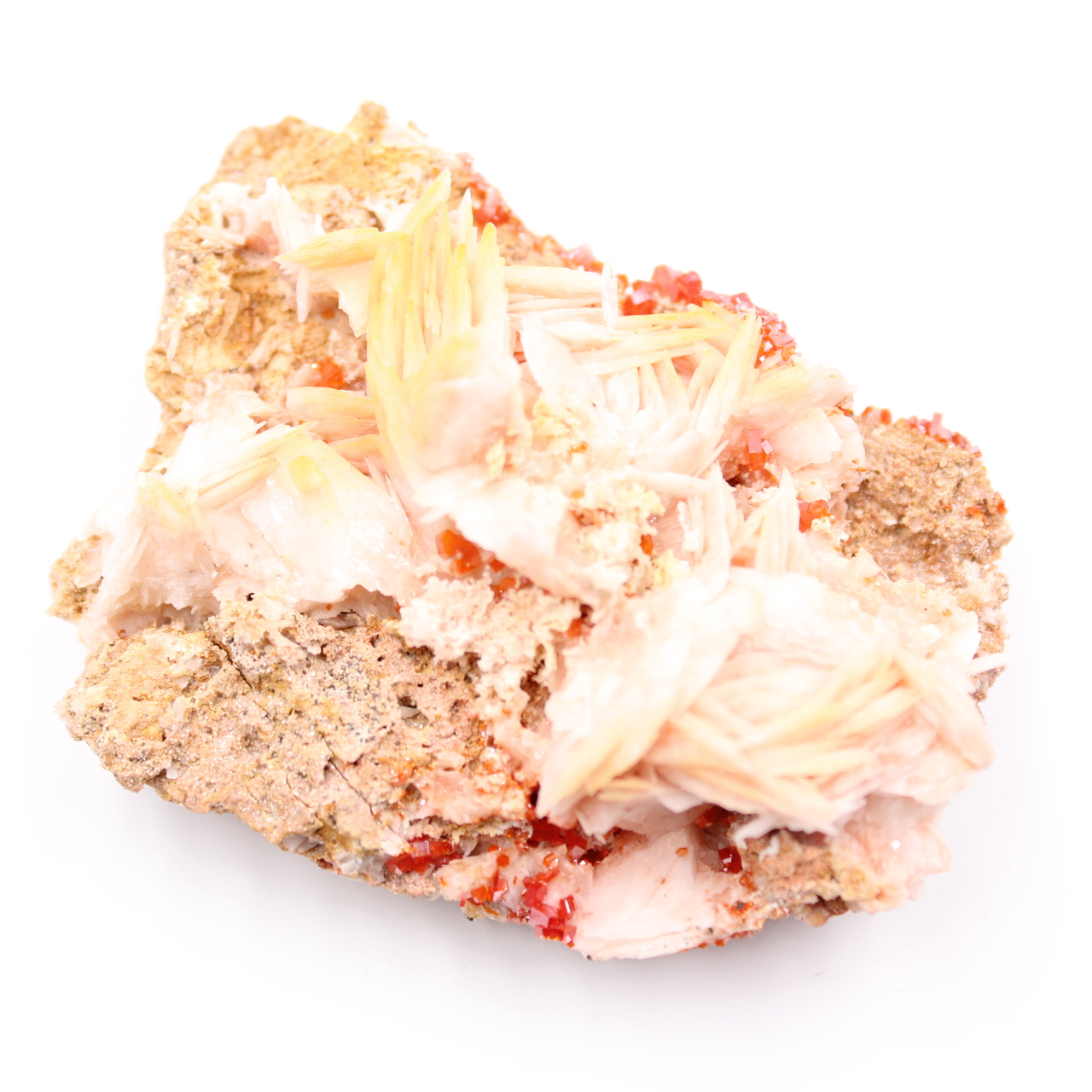 Vanadinite crystals on gangue
