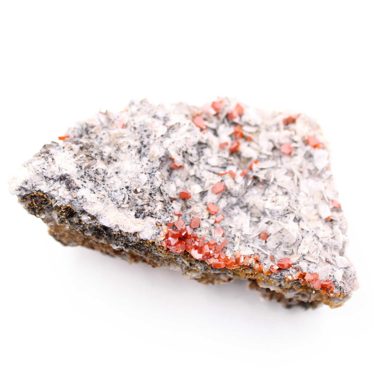Vanadinite crystals on gangue