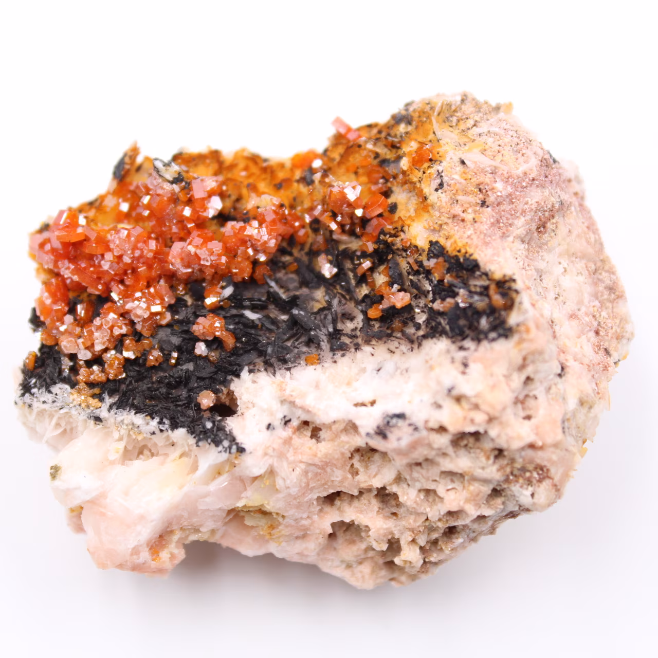 Vanadinite crystals on gangue