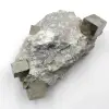 Pyrite cubes on gangue of Navajun Spain - 0