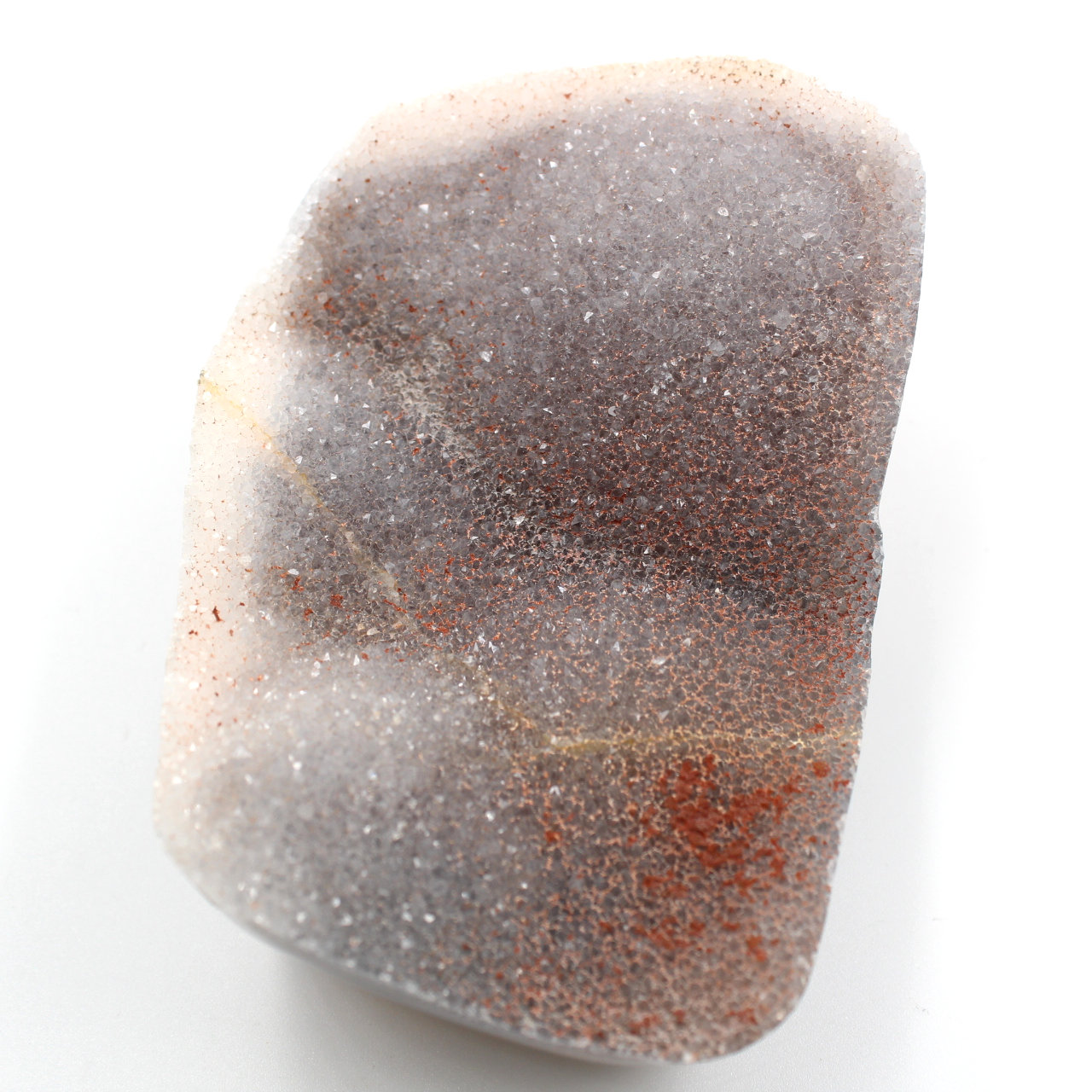 Quartz crystals on polished agate