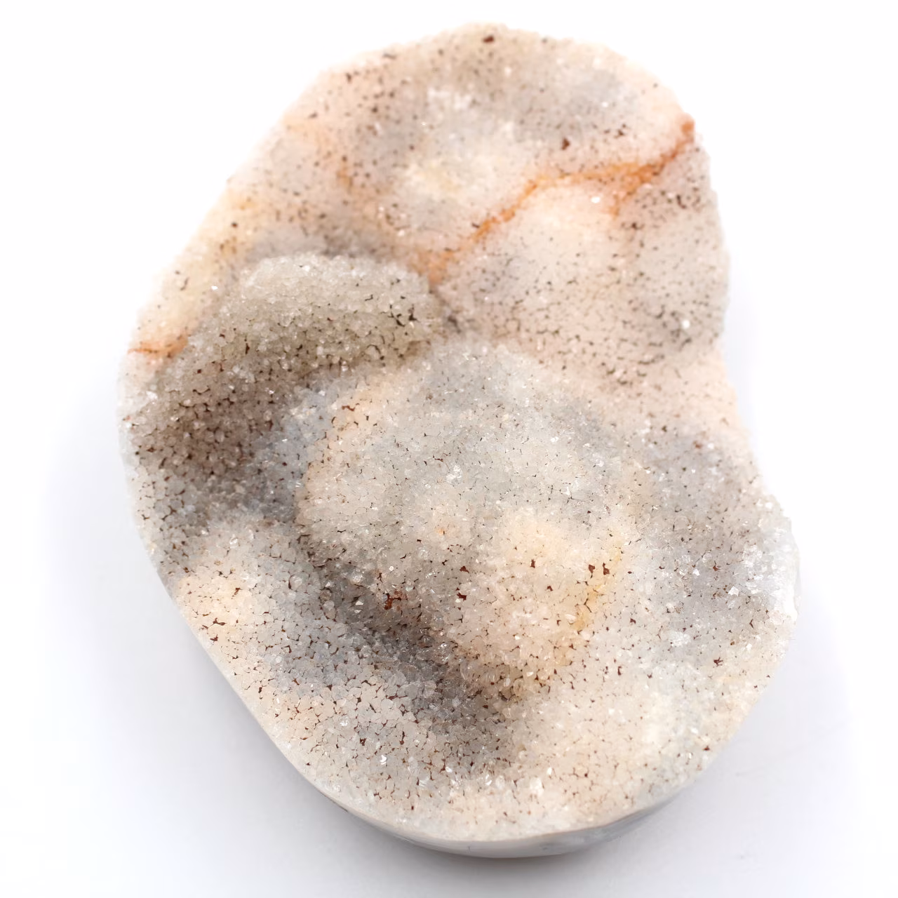 Quartz crystals on polished agate