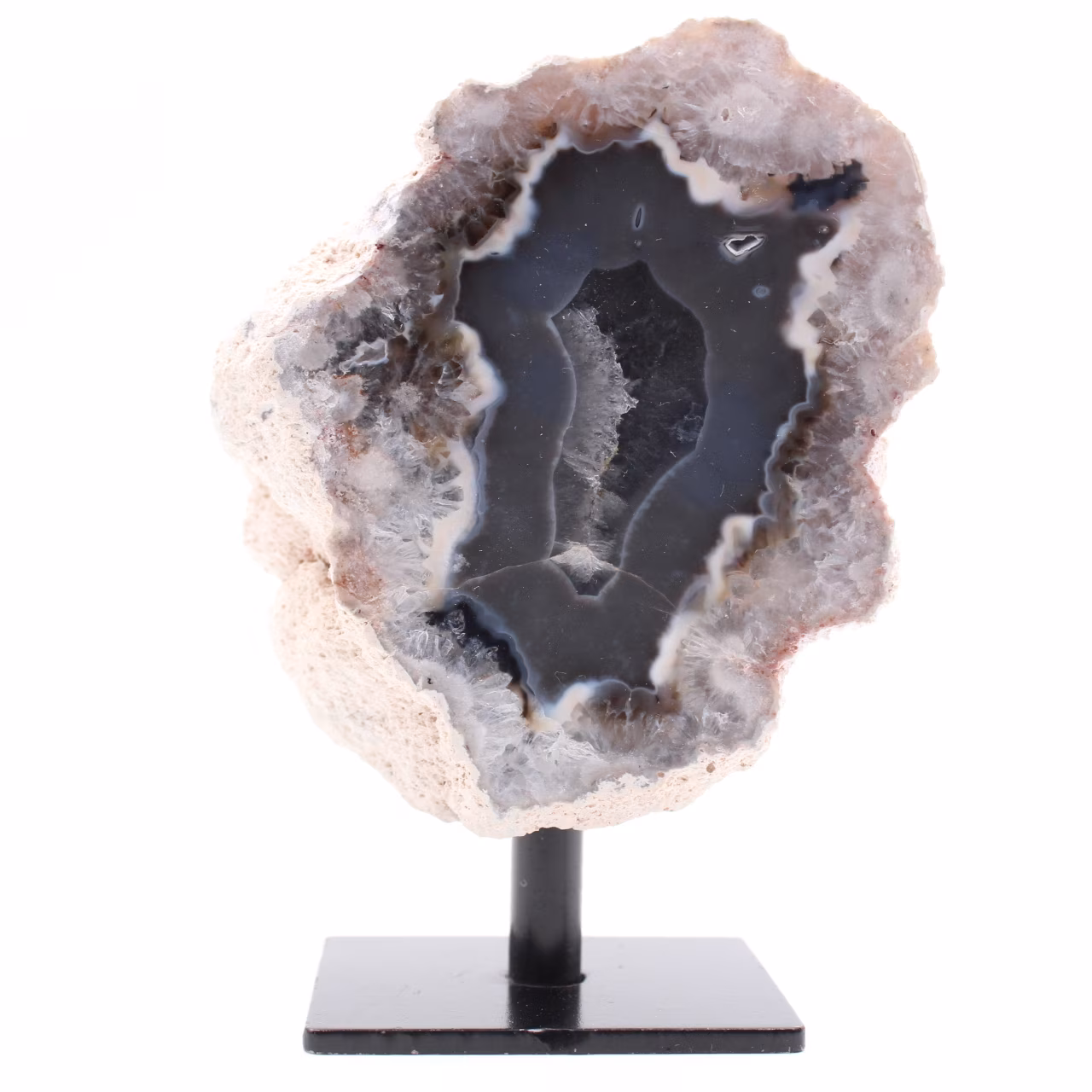 Natural Brazilian agate slice with base