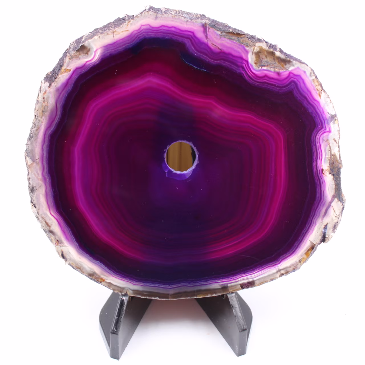 Polished and pierced agate from Brazil