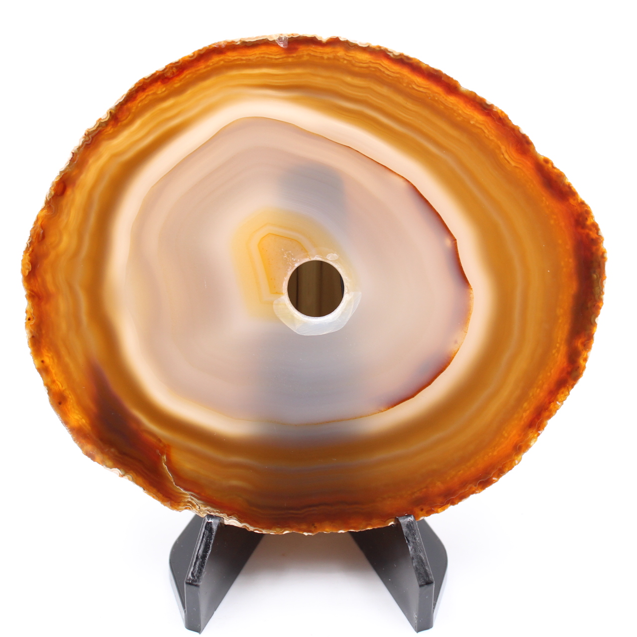 Polished and pierced agate from Brazil