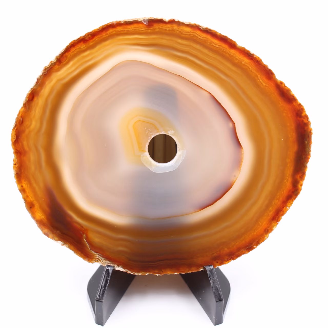 Polished and pierced agate from Brazil