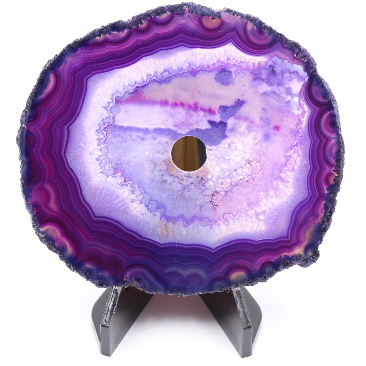 Polished and pierced agate from Brazil