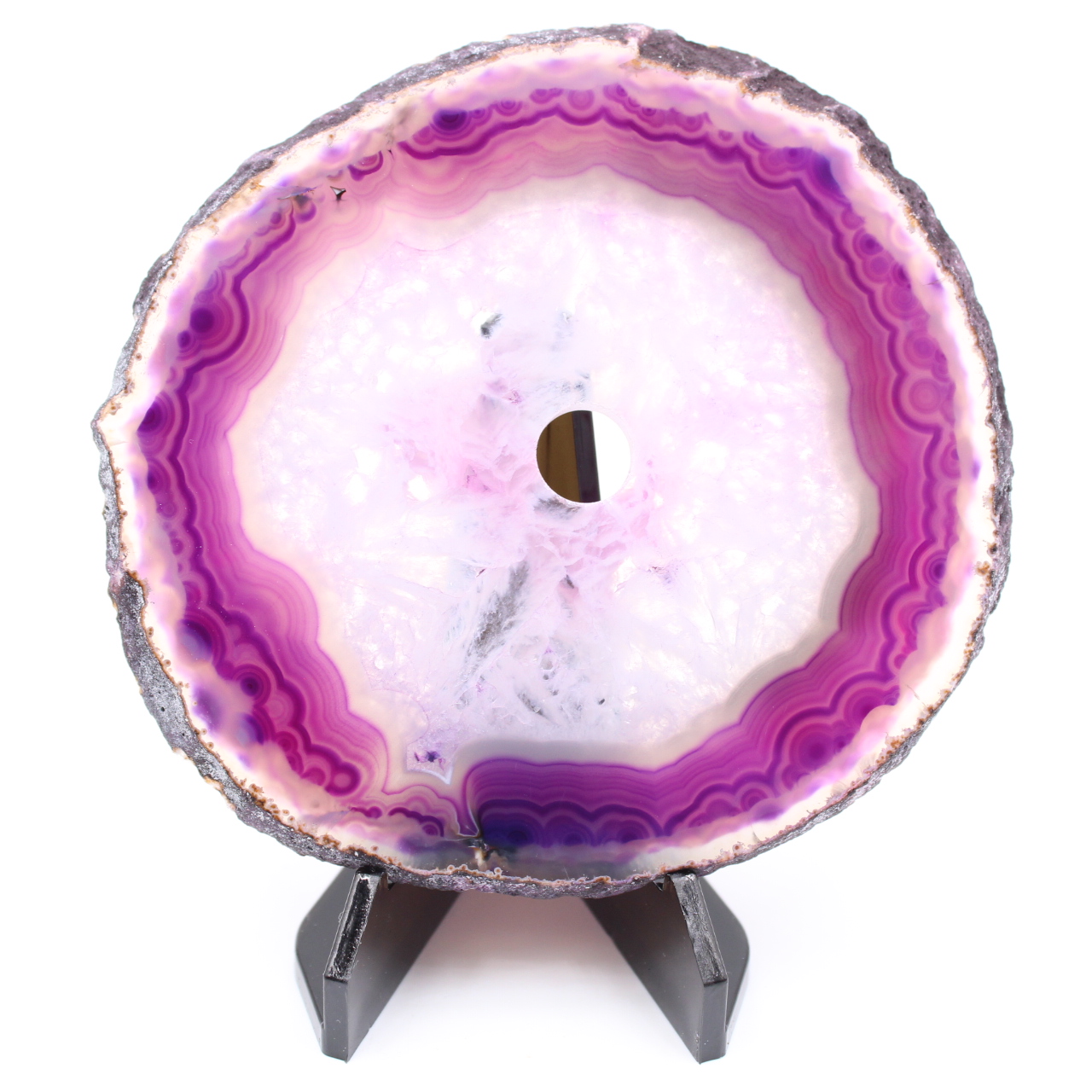 Polished and pierced agate from Brazil