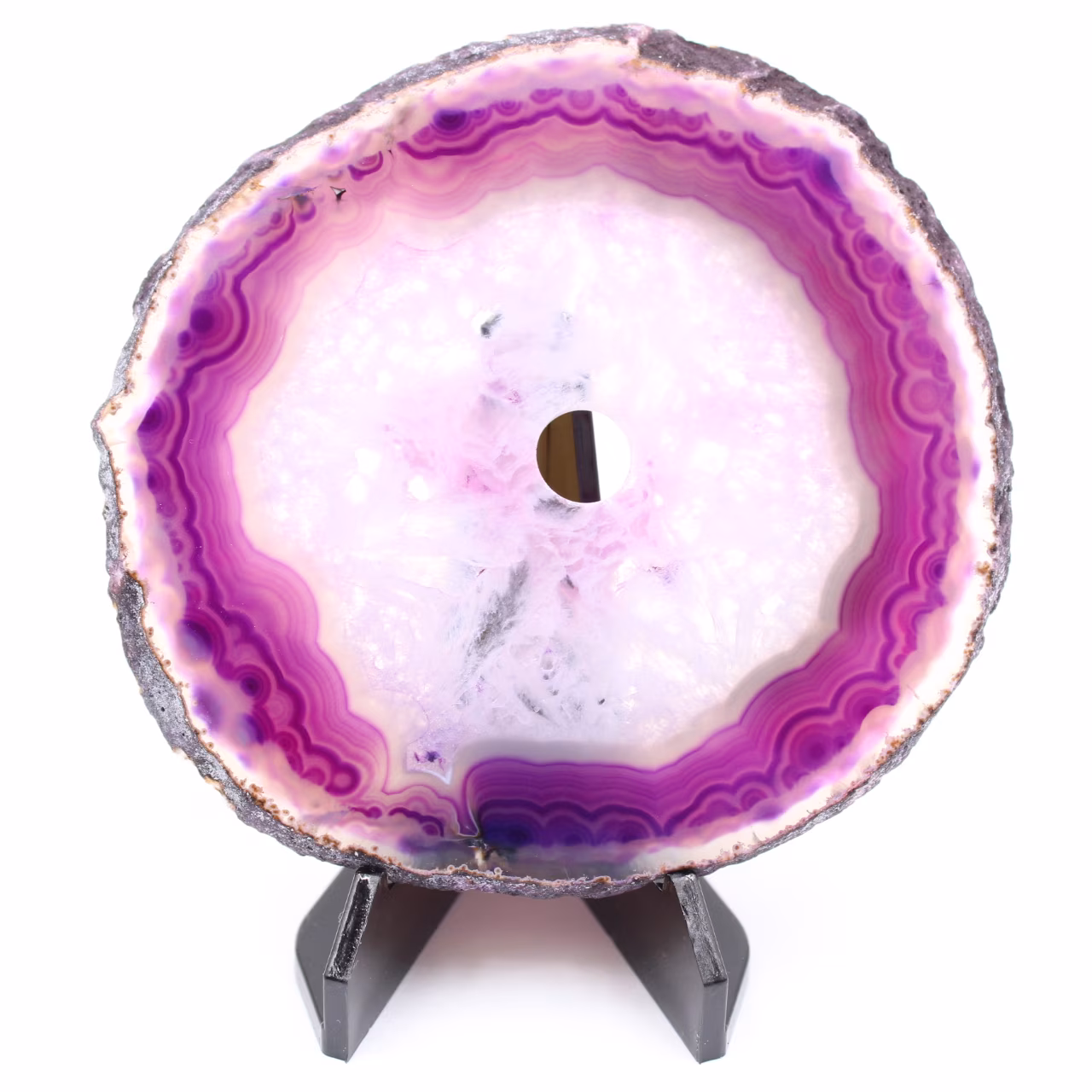 Polished and pierced agate from Brazil