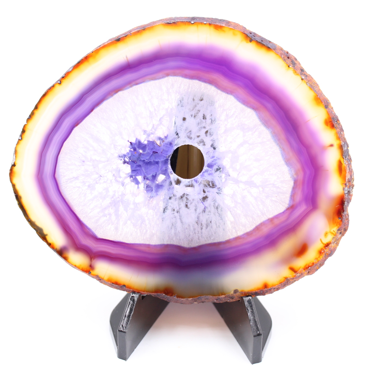 Polished and pierced agate from Brazil