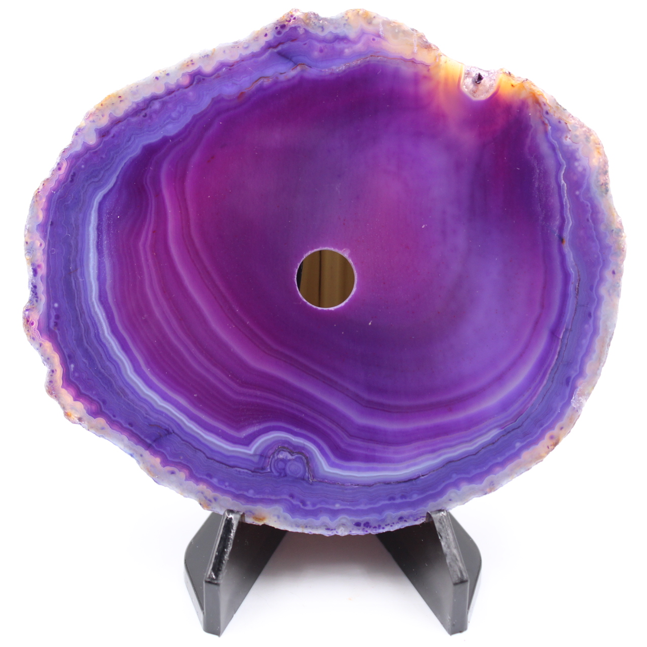 Polished and pierced agate from Brazil