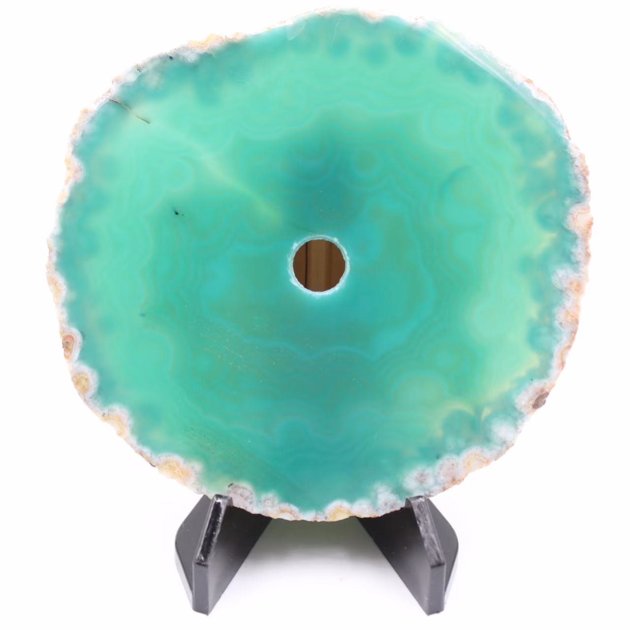 Polished and pierced agate from Brazil