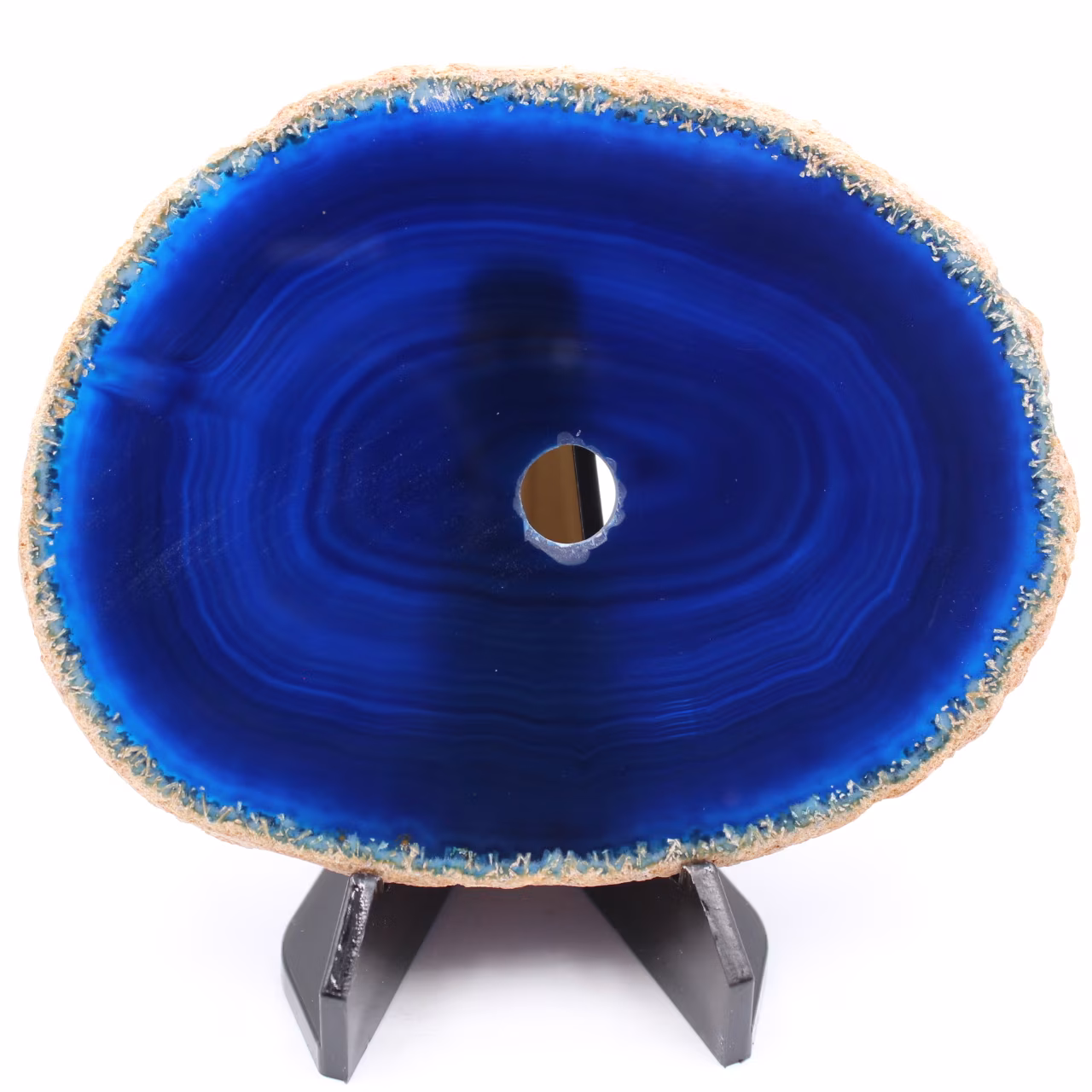 Polished and pierced agate from Brazil