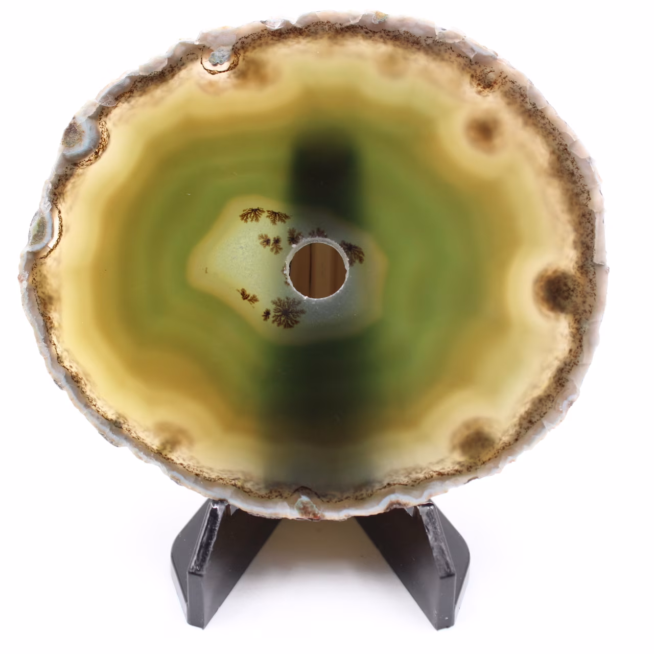 Polished and pierced agate from Brazil