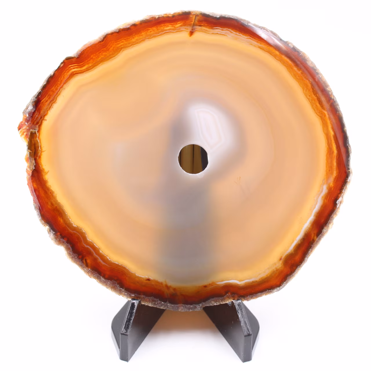 Polished and pierced agate from Brazil