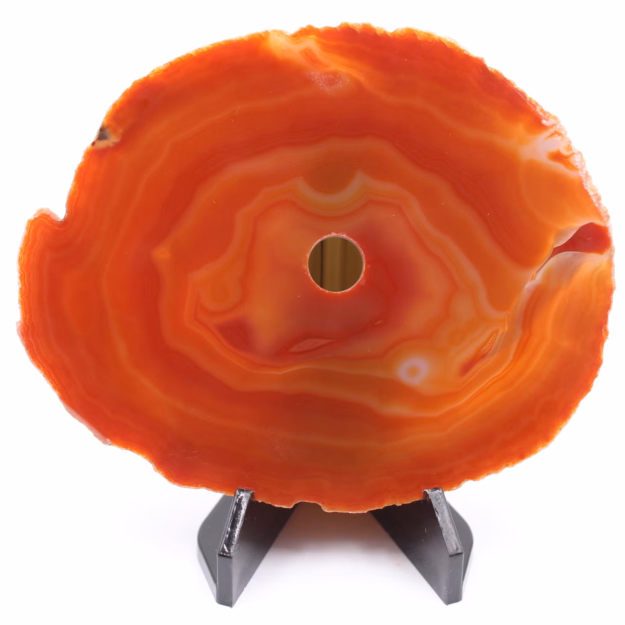 Polished and pierced agate from Brazil