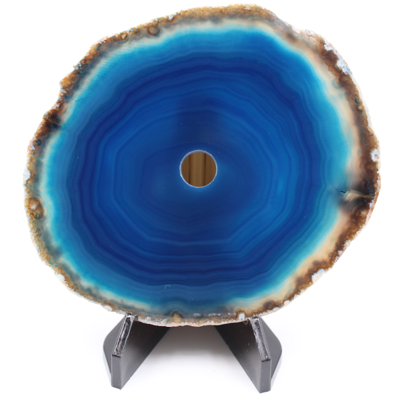 Polished and pierced agate from Brazil