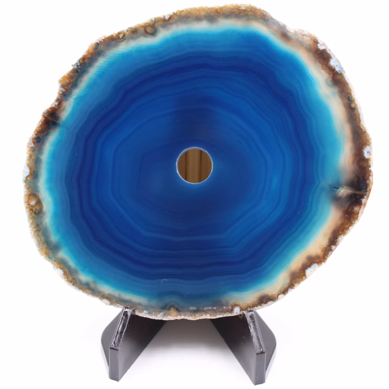 Polished and pierced agate from Brazil