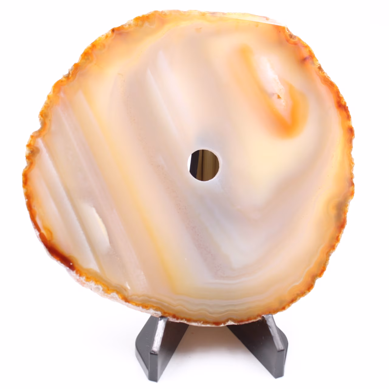 Polished and pierced agate from Brazil