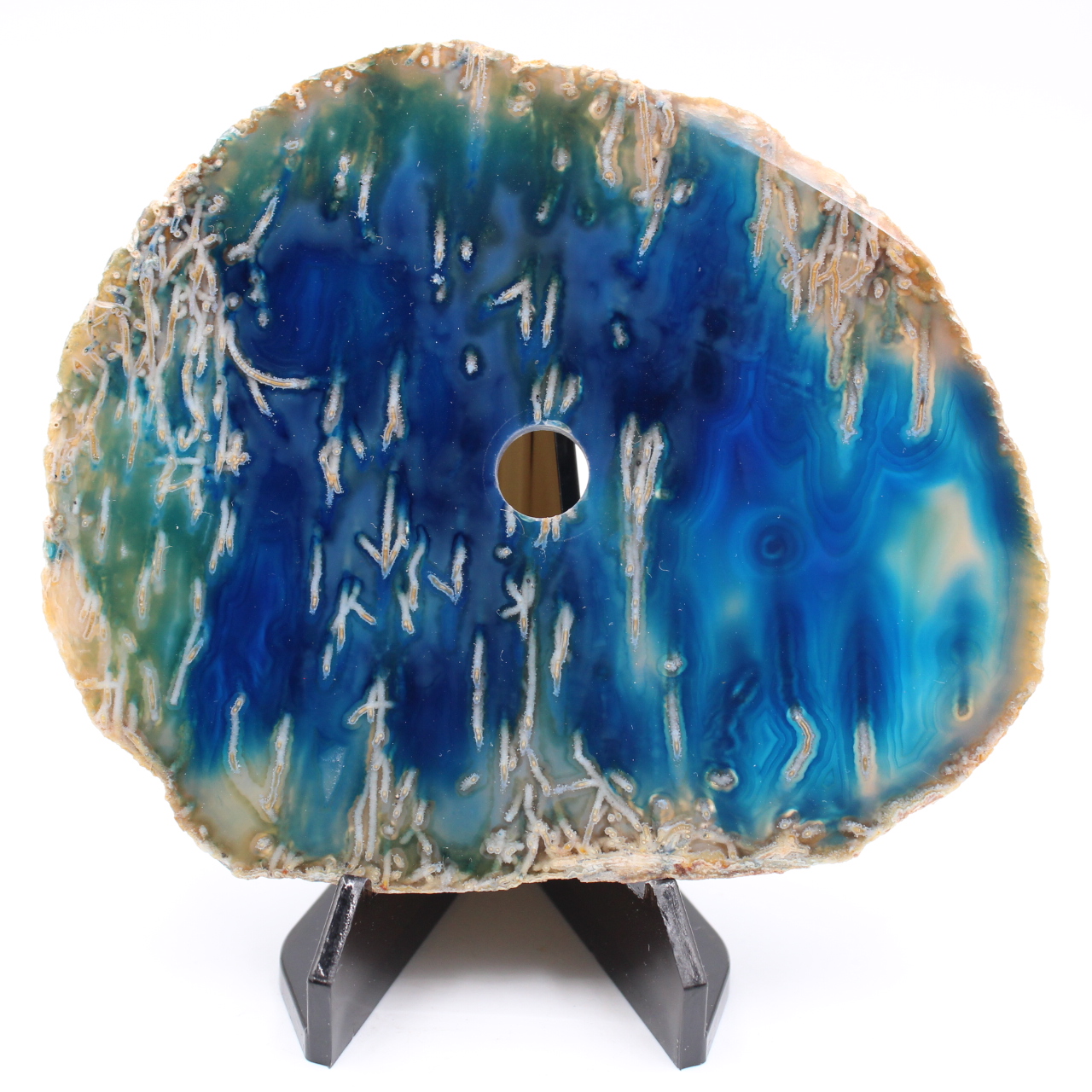 Polished and pierced agate from Brazil
