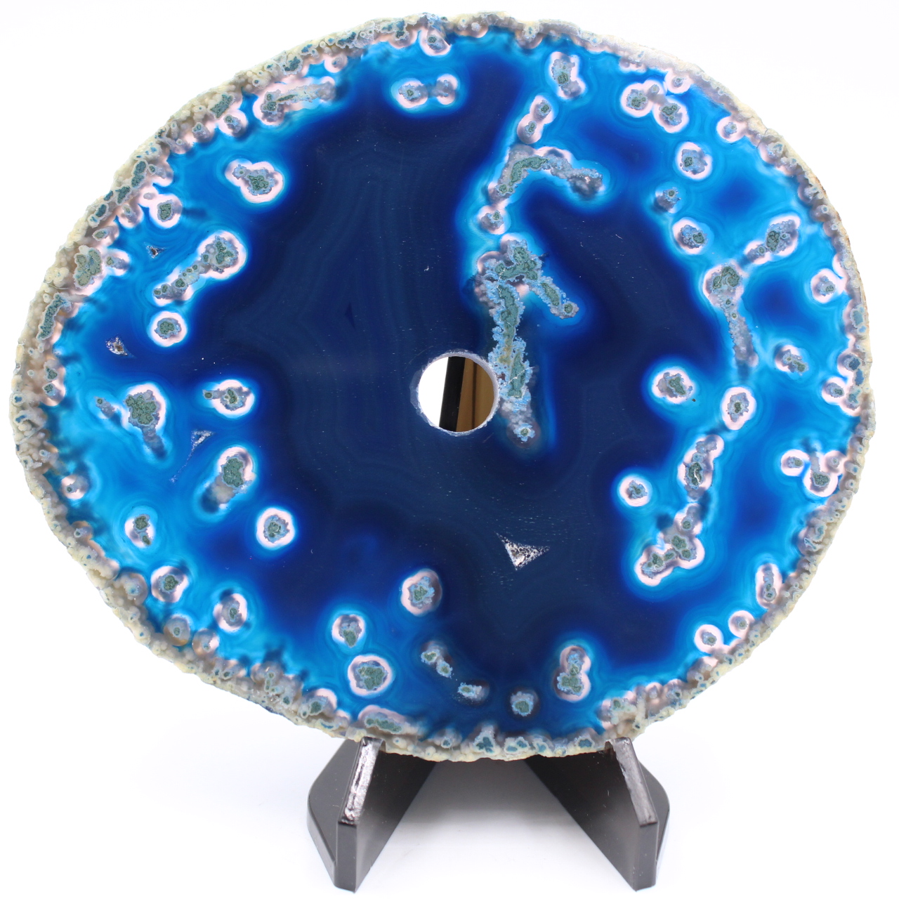Polished and pierced agate from Brazil