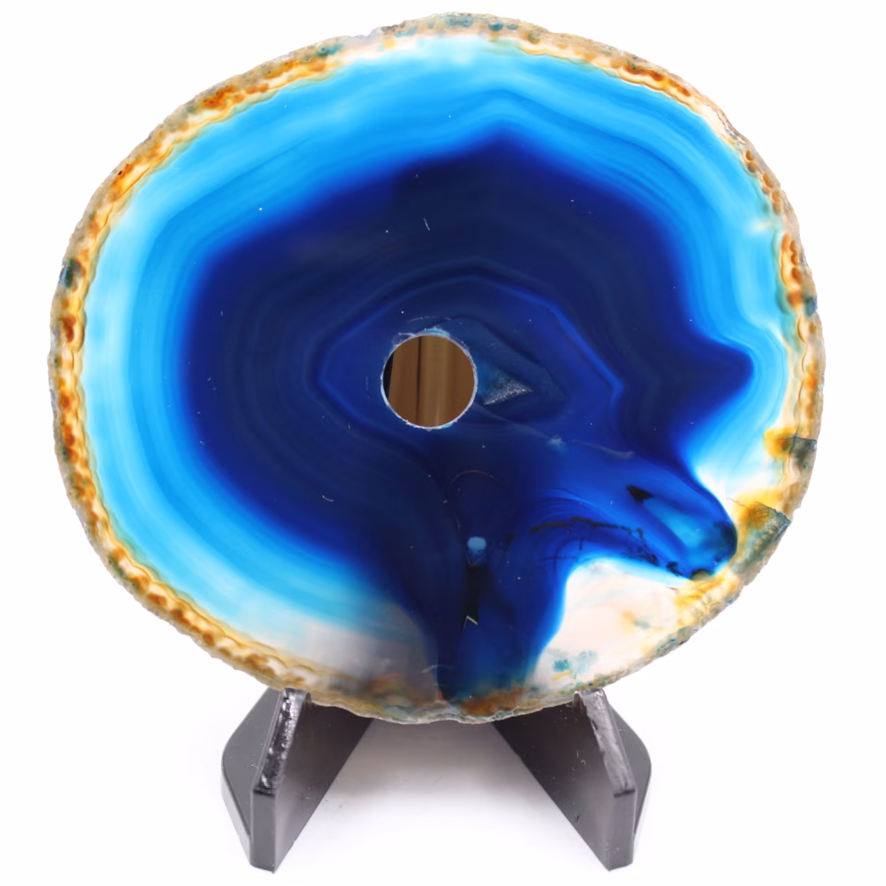 Polished and pierced agate from Brazil