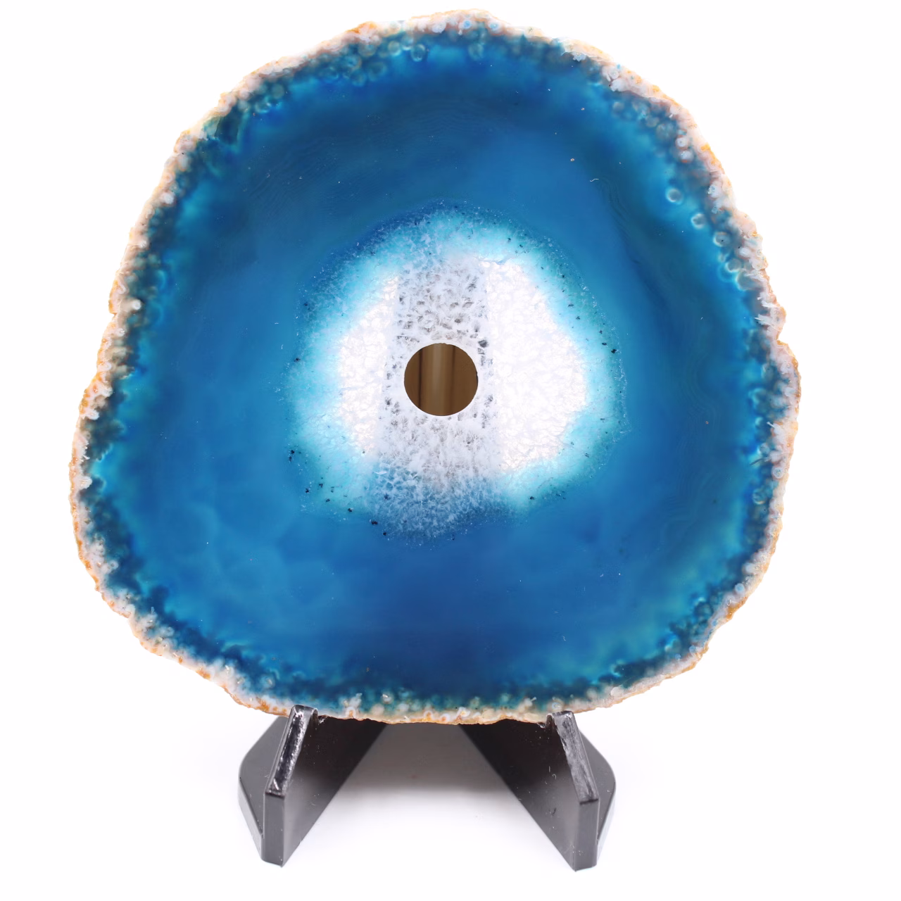 Polished and pierced agate from Brazil