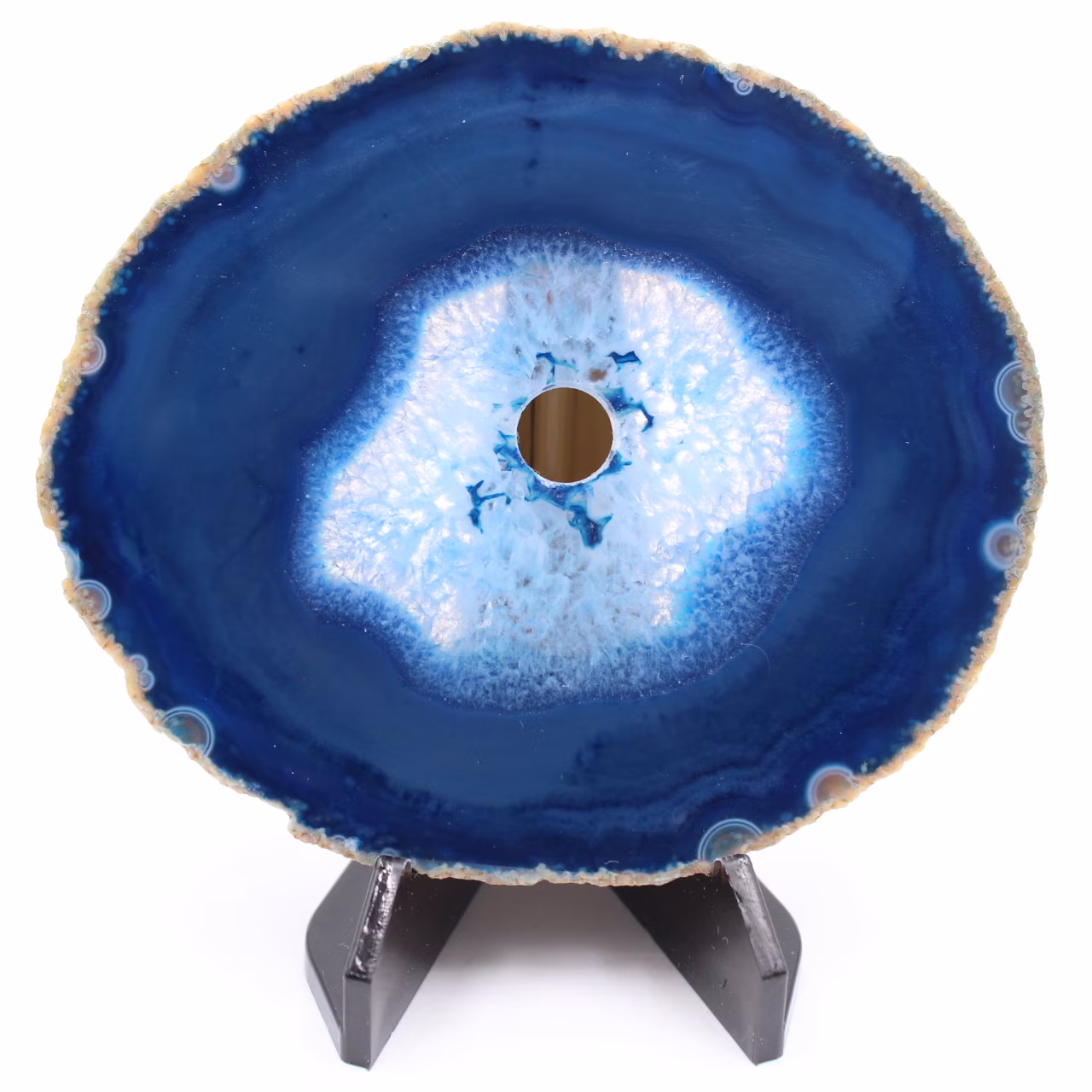 Polished and pierced agate from Brazil