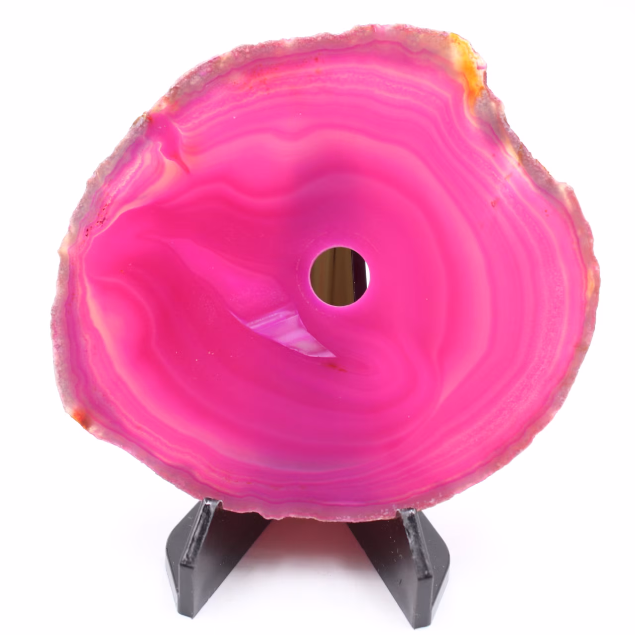 Polished and pierced agate from Brazil