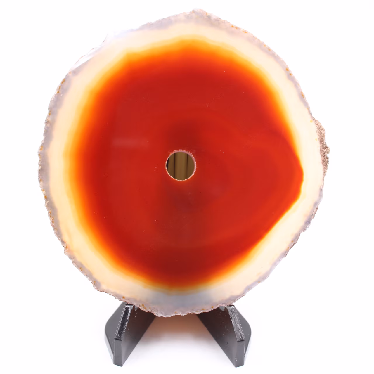 Polished and pierced agate from Brazil