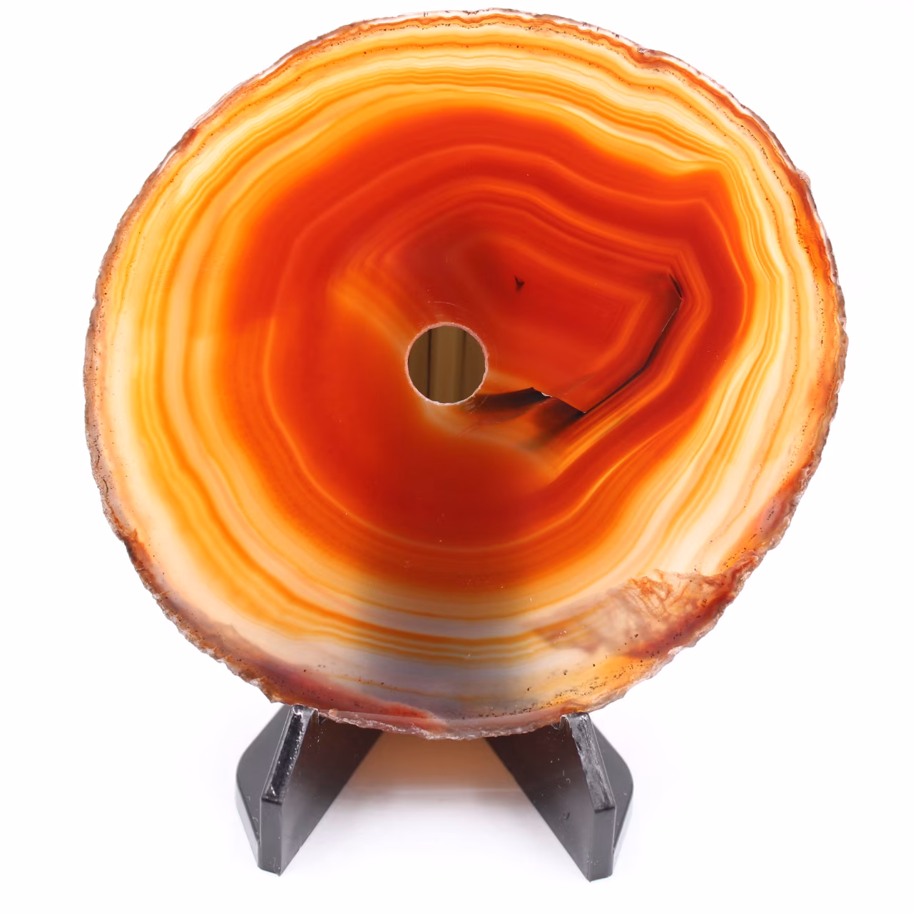 Polished and pierced agate from Brazil