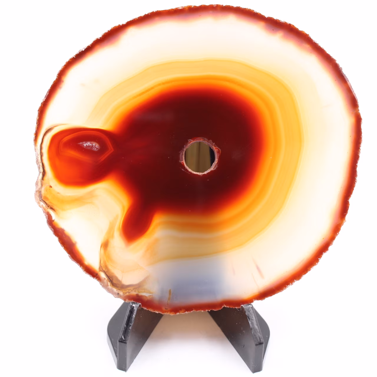Polished and pierced agate from Brazil