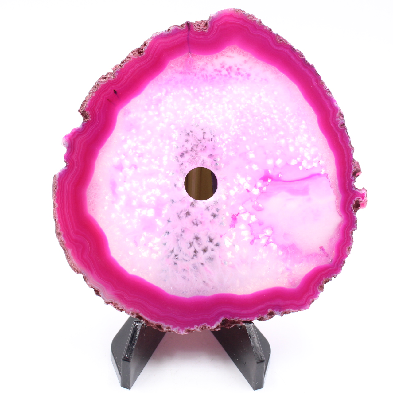 Polished and pierced agate from Brazil