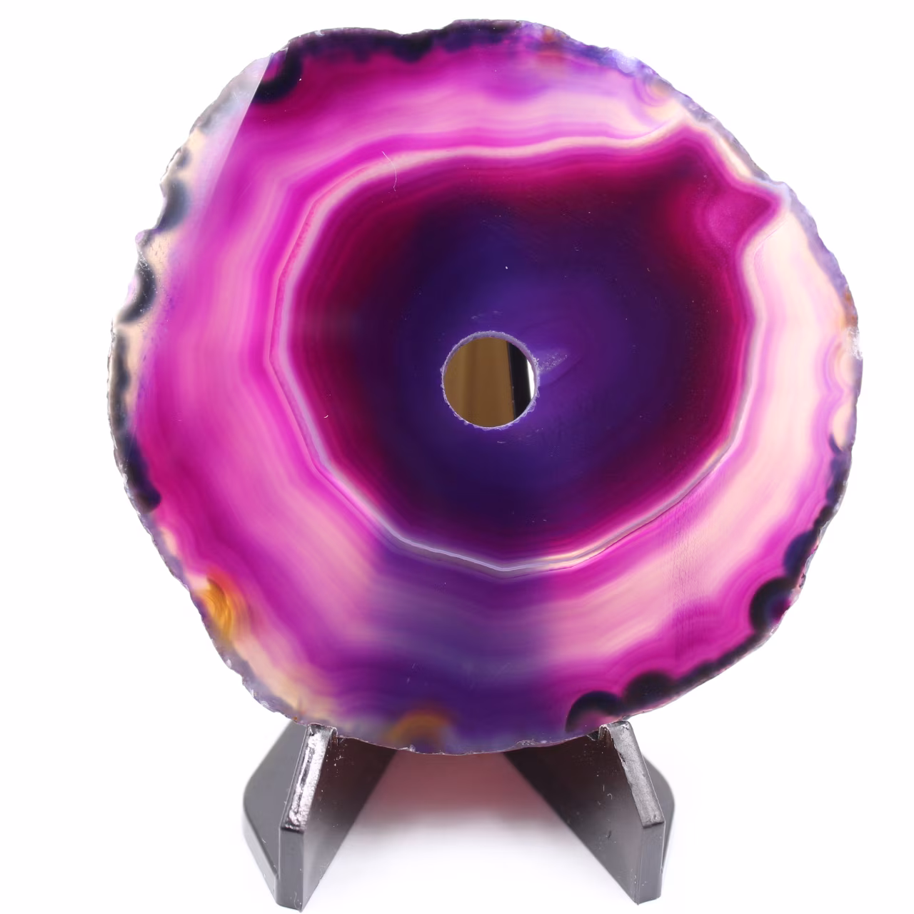 Polished and pierced agate from Brazil