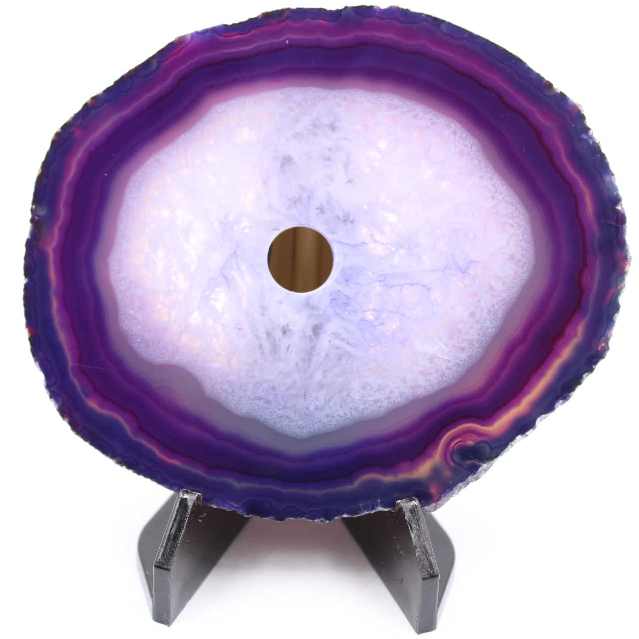 Polished and pierced agate from Brazil