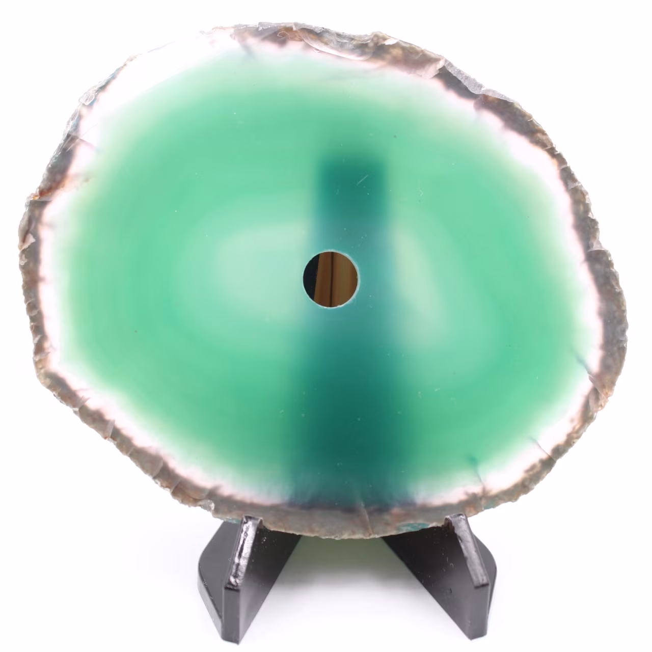 Polished and pierced agate from Brazil