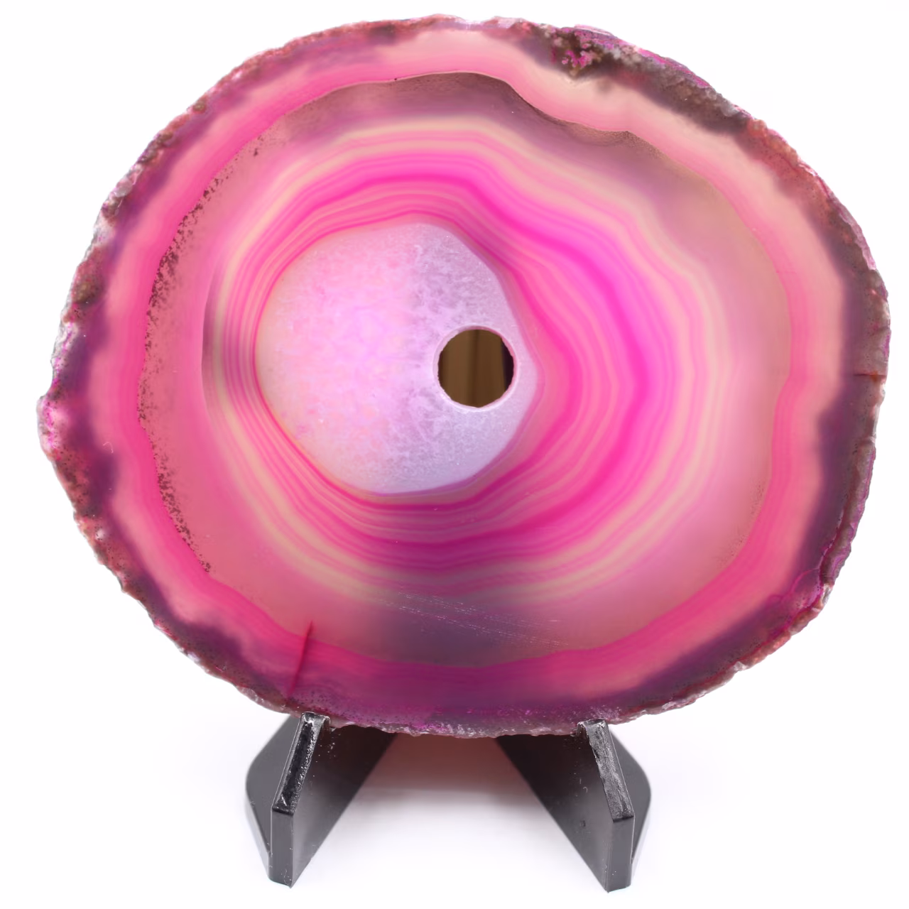 Polished and pierced agate from Brazil
