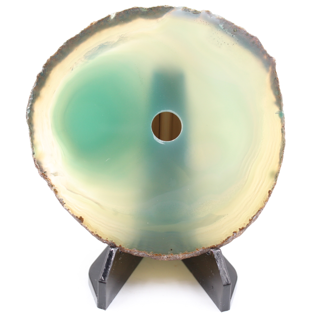 Polished and pierced agate from Brazil